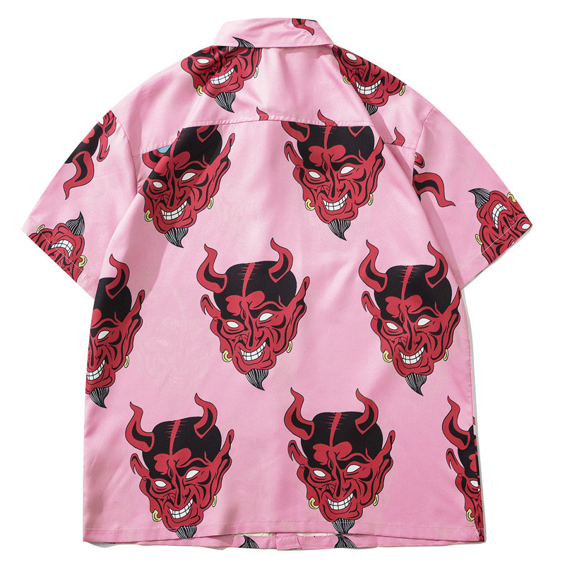 Havajske košulje za muškarce kratkih rukava Oversize Ljetna Aloha majica Harajuku Ženske košulje Devil print Tanke cool grafičke majice