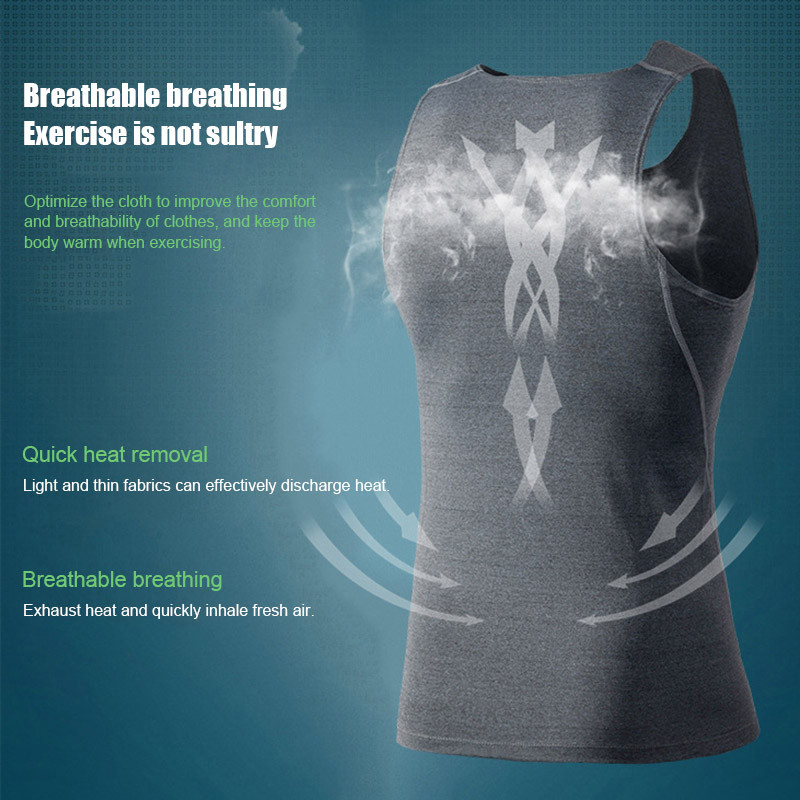 Muški kompresijski donji sloj, prsluk bez rukava, majica bez rukava, brzosušeća sportska teretana ispod majice AIC88