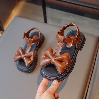 Ljetne dječje sandale, debele mašne, elegantne klizače za djevojčice 26-36, tri boje od pu kože Morden, neklizajuće, udobne dječje cipele