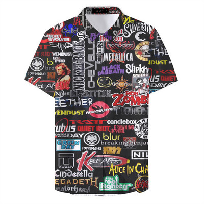 Hawaii meeste lühikeste varrukatega särk, US Route 66 3D prinditud hip-hop oversize särk. USA, roki stiil, juhuslik