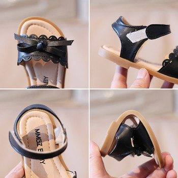 Κοριτσίστικα πέδιλα καλοκαιρινά βολάν Bowknot Κλασικά Παιδικά Sliders Νήπιο Ανοιχτό Δάχτυλο 21-30 Τρίχρωμα Hook-loop Παιδικά ίσια παπούτσια
