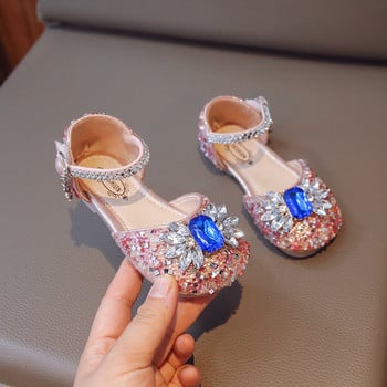 Πολυτελή παπούτσια Princess για κορίτσια Crystal Diamante Glimmer Παιδικά επίπεδα παπούτσια Shallow Cover Toe 23-36 Fashion Pink Blue Παιδικά παπούτσια