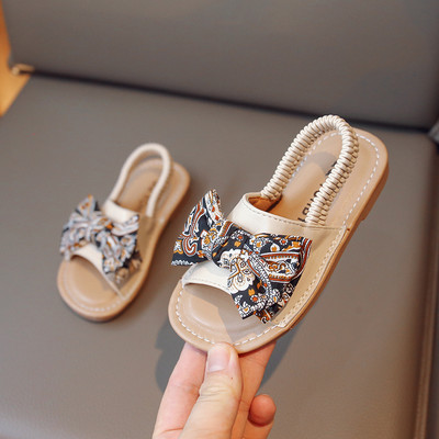 Sandale za djevojčice, boemski stil, elastična traka od pu kože, dječje klizače 21-30, dječje cipele s otvorenim prstima, ljetne praznike, ravne cipele