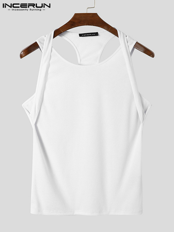 Ležerni, sveobuhvatni, novi muški prsluk s remenima, modni, slobodno vrijeme, vruća rasprodaja, muški, udobni, jednostavni prsluci S-5XL INCERUN majice 2023.