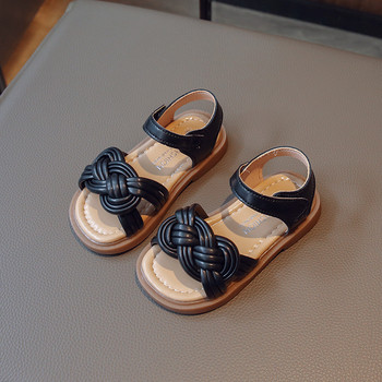 Μικρά παιδικά πέδιλα πλεγμένα μονόχρωμα παιδικά παπούτσια κλασικά κοριτσίστικα 22-31 μονόχρωμα τετράγωνα παπούτσια
