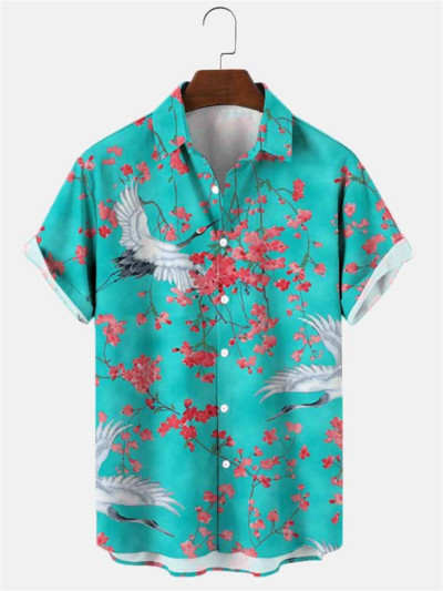 Ανδρικό πουκάμισο 2023 Flower 3d Hd ψηφιακό πέτο Ανδρικό πουκάμισο Καλοκαιρινό Ανδρικά Ρούχα Street Retro Χαβάης Ανδρικό πουκάμισο casual κοντομάνικο Top Ανδρικό θρόμβο