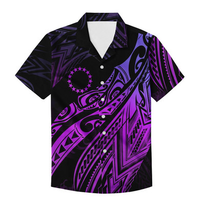 Ανδρικό πουκάμισο 2023 Ανδρικό πουκάμισο Καλοκαιρινή μόδα Harajuku Plus Size Πολυνησιακό Χαβάης Άντρες Χαλαρά, χαλαρά, κοντομάνικα κουμπιά ανδρικά πουκάμισα παραλίας