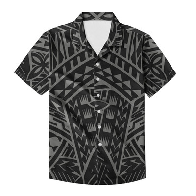 Ανδρικό πουκάμισο 2023 Ανδρικό πουκάμισο Καλοκαιρινή μόδα Harajuku Plus Size Πολυνησιακό Χαβάης Άντρες Χαλαρά, χαλαρά, κοντομάνικα κουμπιά ανδρικά πουκάμισα παραλίας