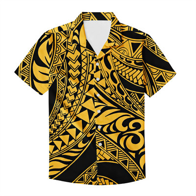 Ανδρικό πουκάμισο 2023 Ανδρικό πουκάμισο Καλοκαιρινή μόδα Harajuku Plus Size Πολυνησιακό Χαβάης Άντρες Χαλαρά, χαλαρά, κοντομάνικα κουμπιά ανδρικά πουκάμισα παραλίας