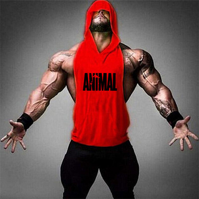 Brand Gym Odjeća Fitness Muška pamučna majica bez rukava s kapuljačom Muška majica bez rukava za bodybuilding.