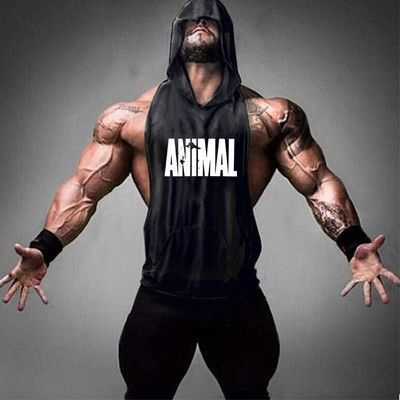 Brand Gym Odjeća Fitness Muška pamučna majica bez rukava s kapuljačom Muška majica bez rukava za bodybuilding.