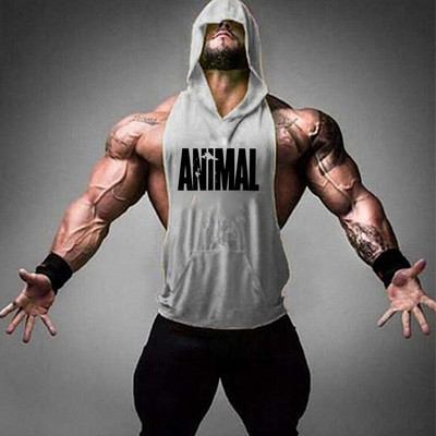 Brand Gym Odjeća Fitness Muška pamučna majica bez rukava s kapuljačom Muška majica bez rukava za bodybuilding.