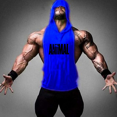 Brand Gym Odjeća Fitness Muška pamučna majica bez rukava s kapuljačom Muška majica bez rukava za bodybuilding.