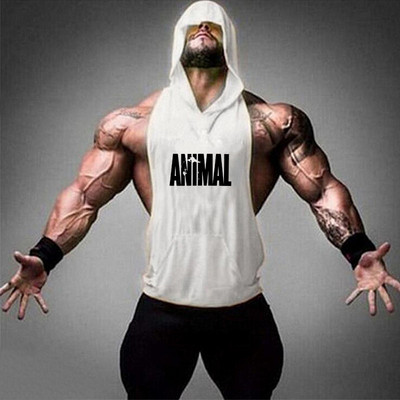 Brand Gym Odjeća Fitness Muška pamučna majica bez rukava s kapuljačom Muška majica bez rukava za bodybuilding.