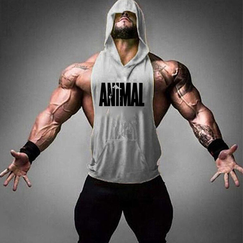 Brand Gym Odjeća Fitness Muška pamučna majica bez rukava s kapuljačom Muška majica bez rukava za bodybuilding.