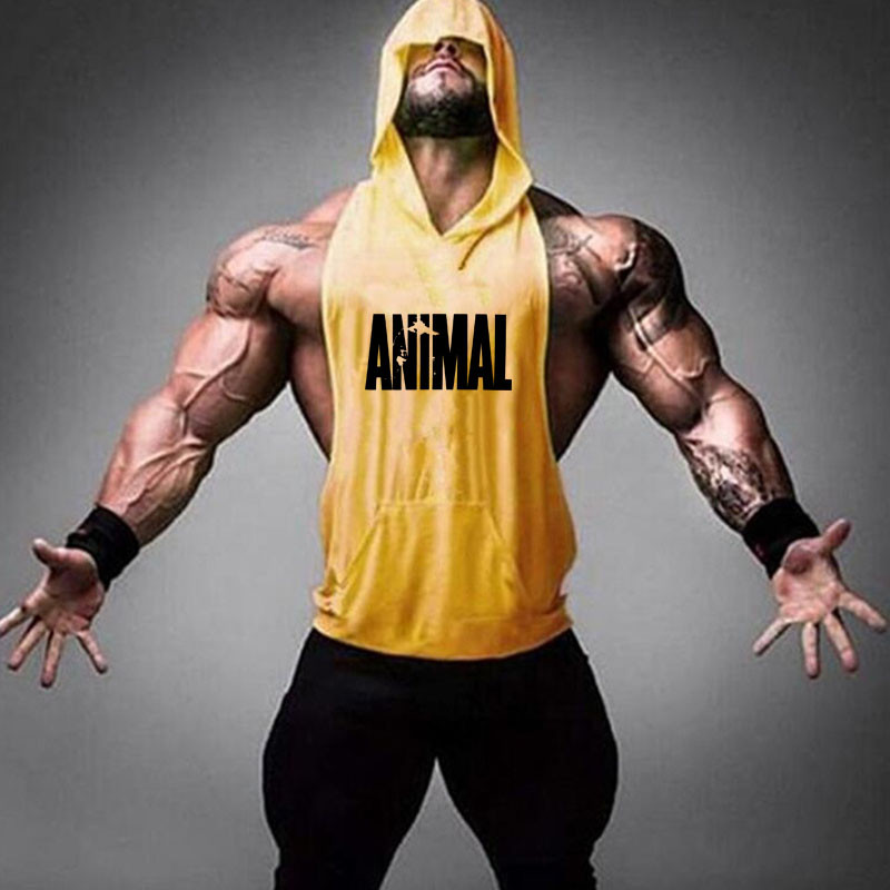 Brand Gym Odjeća Fitness Muška pamučna majica bez rukava s kapuljačom Muška majica bez rukava za bodybuilding.