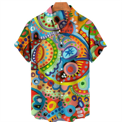 Hawaii meeste särgid 3D-roosa lilledega prinditud rand suveks lühikeste varrukatega mood särgid meestele rannarõivad vabaaja vintage riided