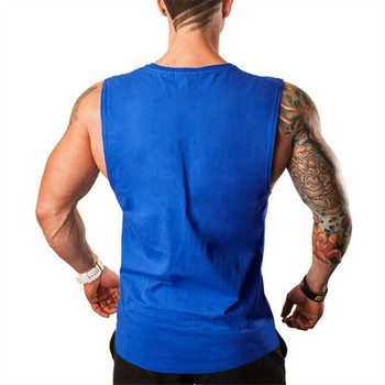Νέα μόδα βαμβακερά αμάνικα πουκάμισα Bodybuilding ανδρικό φανελάκι γυμναστικής ανδρικό μονό χαρτόνι στάμπα γιλέκο γυμναστικής άντρες