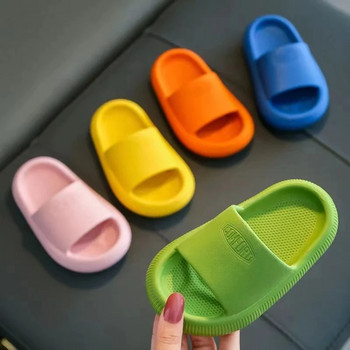 Летни детски ежедневни чехли Едноцветни дишащи неплъзгащи се домашна баня Плажни детски меки чехли Момчета Момичета Стайни обувки