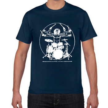 Drums Da Vinci funny T Shirt мъже Vitruvian Man Drummer cotton Vintage Graphic Music Новост Streetwear мъжка тениска men homme