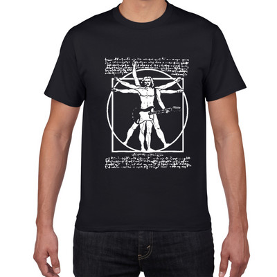 Pánske tričko s bicími Da Vinci, vtipné, Vitruvian Man, bubeník, bavlna, vintage grafika, hudba, novinka, streetwear, pánske tričko, pánske