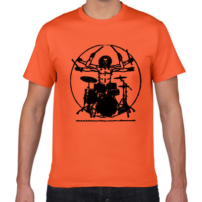 Pánske tričko s bicími Da Vinci, vtipné, Vitruvian Man, bubeník, bavlna, vintage grafika, hudba, novinka, streetwear, pánske tričko, pánske