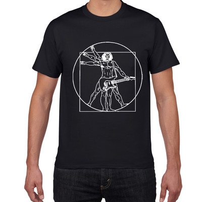 Pánske tričko s bicími Da Vinci, vtipné, Vitruvian Man, bubeník, bavlna, vintage grafika, hudba, novinka, streetwear, pánske tričko, pánske