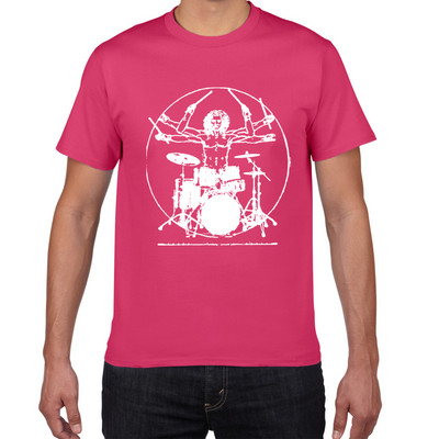 Pánske tričko s bicími Da Vinci, vtipné, Vitruvian Man, bubeník, bavlna, vintage grafika, hudba, novinka, streetwear, pánske tričko, pánske