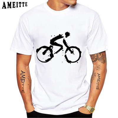 Fixed Gear Bike Skull Classic T-krekls Jauns vasaras vīriešu īsās piedurknes šosejas velosipēds sporta vīrietis balts ikdienas trikotāžas vintage zēnu topi