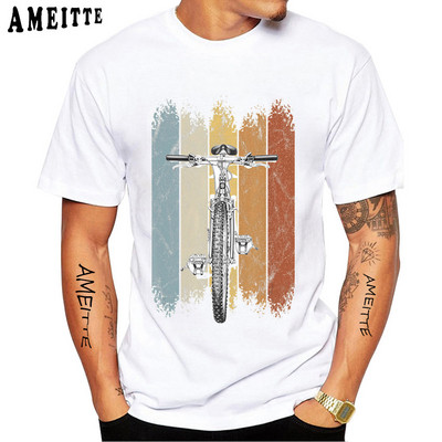 Fixed Gear Bike Skull Classic T-krekls Jauns vasaras vīriešu īsās piedurknes šosejas velosipēds sporta vīrietis balts ikdienas trikotāžas vintage zēnu topi