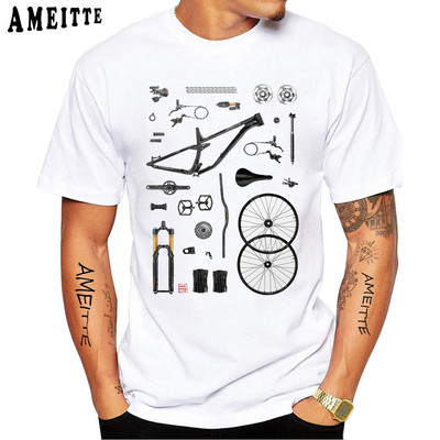 Fixed Gear Bike Skull Classic T-krekls Jauns vasaras vīriešu īsās piedurknes šosejas velosipēds sporta vīrietis balts ikdienas trikotāžas vintage zēnu topi