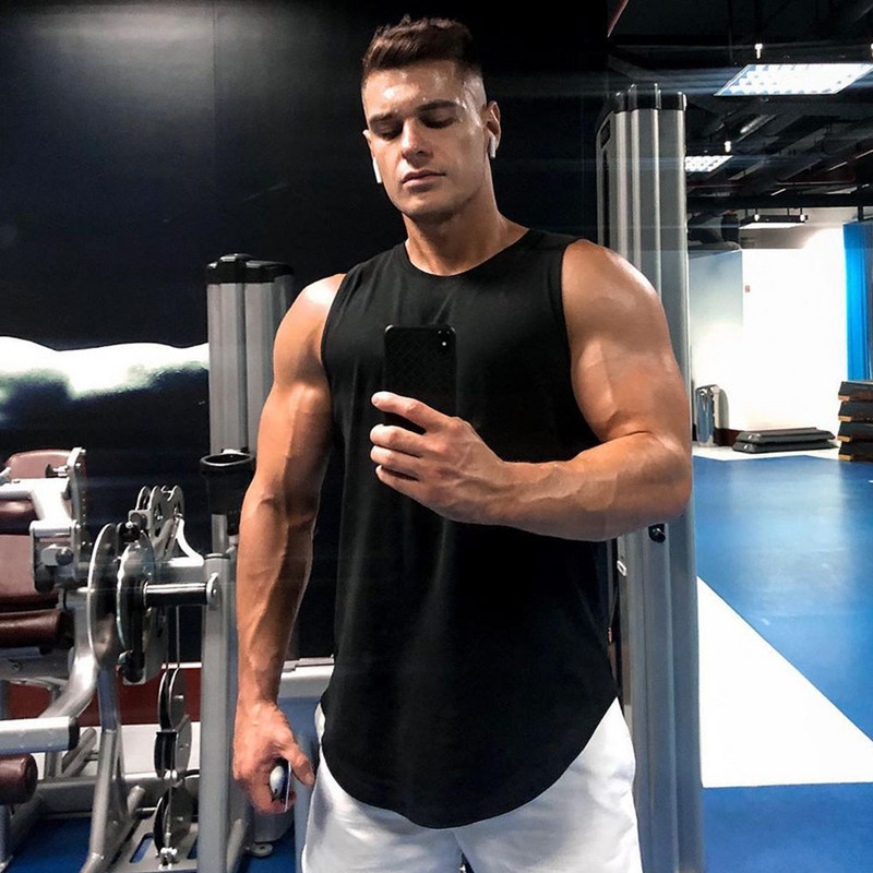 Maiuri de culturism noi pentru bărbați, sală, fitness, antrenament, cămașă fără mâneci din bumbac