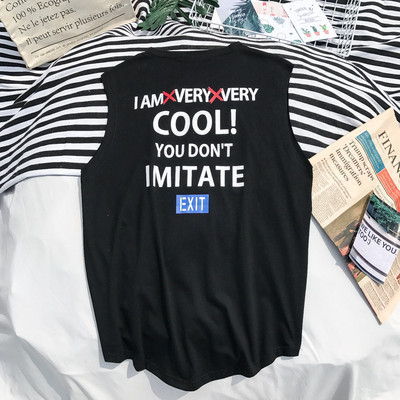 Široke modne majice bez rukava Muške ljetne Harajuku print praznične vrećaste muške majice za vježbanje Dječaci Prozračne majice bez rukava za slobodno vrijeme