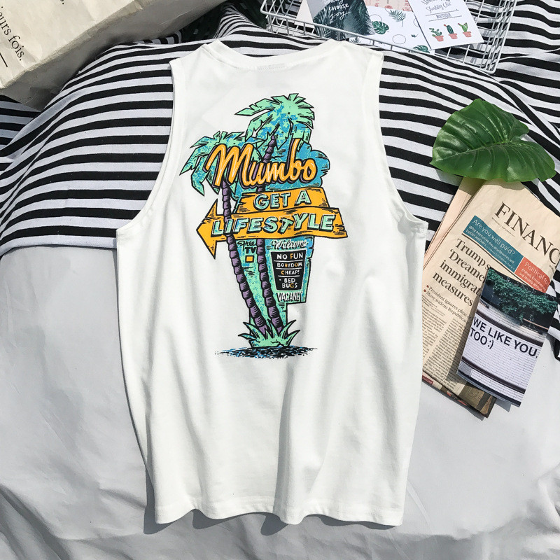 Široke modne majice bez rukava Muške ljetne Harajuku print praznične vrećaste muške majice za vježbanje Dječaci Prozračne majice bez rukava za slobodno vrijeme