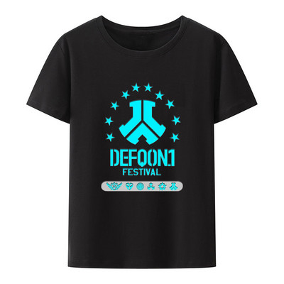 Defqon 1 Small Logo Hardstyle Music Festival Part Εκτύπωση Μπλούζες Γυναικείες Ανδρικές Μόδα Κοντομάνικα μπλουζάκια Ropa Hombre Camisetas