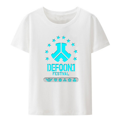 Defqon 1 Small Logo Hardstyle Music Festival Part Εκτύπωση Μπλούζες Γυναικείες Ανδρικές Μόδα Κοντομάνικα μπλουζάκια Ropa Hombre Camisetas