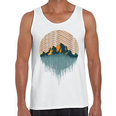2021 New Fashion Men Summer Tank tops Geometric Sunset beach printed ανδρικό ρετρό στυλ casual γιλέκο