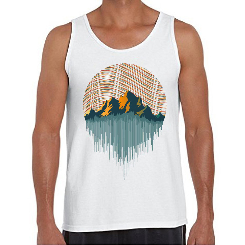 2021 New Fashion Men Summer Tank tops Geometric Sunset beach printed ανδρικό ρετρό στυλ casual γιλέκο