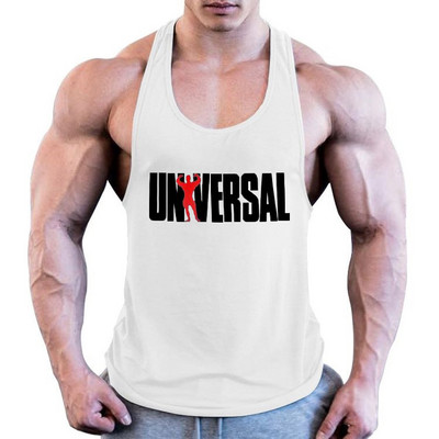 Meeste Fitness Muscle Mehed 100% puuvillane higineelavad õhukesed õlarihmad globaalse trükiga karm meeste vest, sporditreening