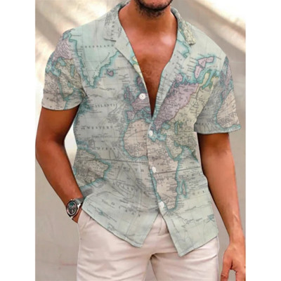 Ljetna muška havajska košulja Blagdanska ležerna bluza 3d Coconu print košulje za muškarce Prevelike majice kratkih rukava 5xl Muške majice