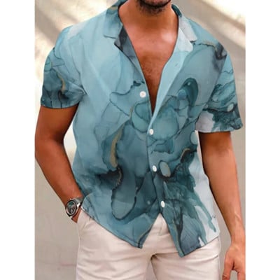 Ljetna muška havajska košulja Blagdanska ležerna bluza 3d Coconu print košulje za muškarce Prevelike majice kratkih rukava 5xl Muške majice