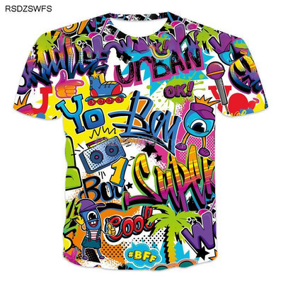 Új európai és amerikai divatos 3D háromdimenziós rövid ujjú póló Férfi Tough Guy Sport Futás Fitness Terep