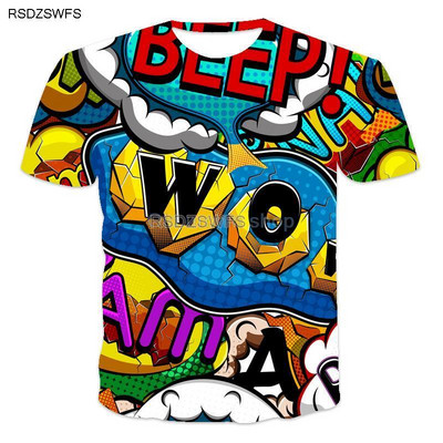 Új európai és amerikai divatos 3D háromdimenziós rövid ujjú póló Férfi Tough Guy Sport Futás Fitness Terep