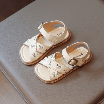 Сандали за момичета Летни нови детски обувки Обикновени неплъзгащи се детски ежедневни големи сандали за принцеса Модни бебешки сандали H746