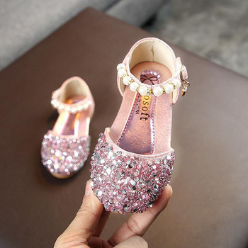 Δερμάτινα παπούτσια για παιδικά πάρτι 2023 Νέα κορίτσια PU Παιδικά παπούτσια Φόρεμα χορού Γυναικεία παπούτσια Μονά Ασημί Ροζ Χρυσό A619