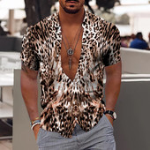 2022 Bumbac Animal Cool 3d Cămașă Hawaiană Bărbat Lejer, Respirabil, Ocazional, Cămași Bărbați Streetwear Plajă Cămașă Bărbați Mărimea UE