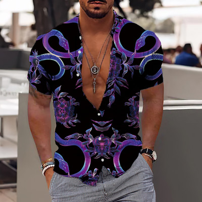 2022 Bumbac Animal Cool 3d Cămașă Hawaiană Bărbat Lejer, Respirabil, Ocazional, Cămași Bărbați Streetwear Plajă Cămașă Bărbați Mărimea UE