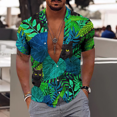 2022 Bumbac Animal Cool 3d Cămașă Hawaiană Bărbat Lejer, Respirabil, Ocazional, Cămași Bărbați Streetwear Plajă Cămașă Bărbați Mărimea UE