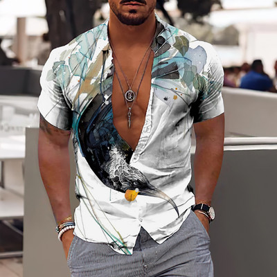 2022 Bumbac Animal Cool 3d Cămașă Hawaiană Bărbat Lejer, Respirabil, Ocazional, Cămași Bărbați Streetwear Plajă Cămașă Bărbați Mărimea UE