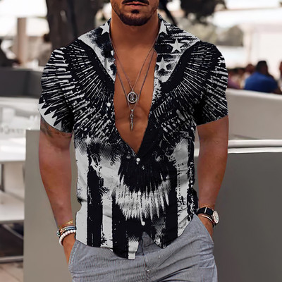 2022 Bumbac Animal Cool 3d Cămașă Hawaiană Bărbat Lejer, Respirabil, Ocazional, Cămași Bărbați Streetwear Plajă Cămașă Bărbați Mărimea UE